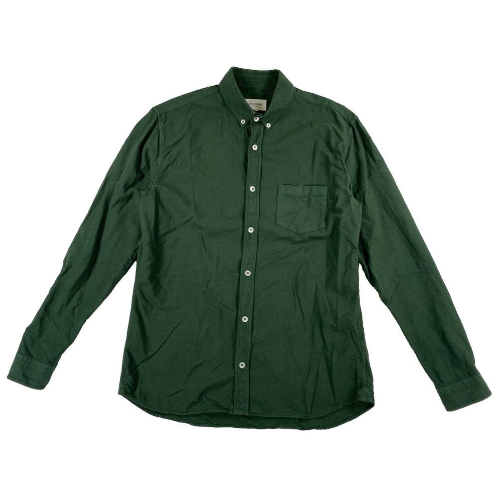Octobre Editions Long Sleeve Button Down Shirt Men's Medium Green